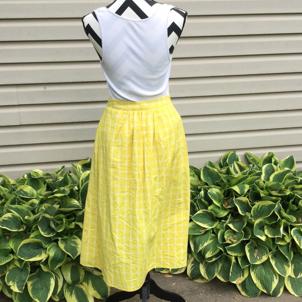 New ASOS Yellow Checked Long Skort - Picture 6 of 8